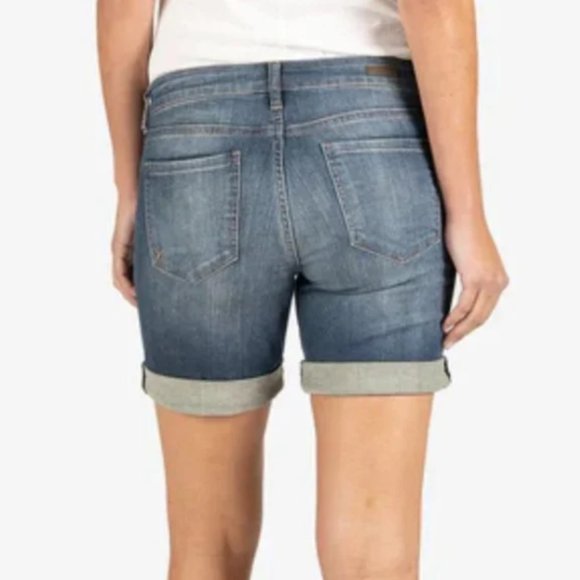 Kut From The Kloth Catherine Mid Rise Boyfriend Short Joyful Wash SZ 2/26 NEW! - Picture 3 of 16